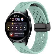 Per Huawei Watch 3 cinturino in silicone con chiusura magnetica pieghevole da 22 mm (verde acqua)