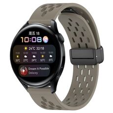 Per Huawei Watch 3 cinturino in silicone con chiusura magnetica pieghevole da 22 mm (cenere spaziale)