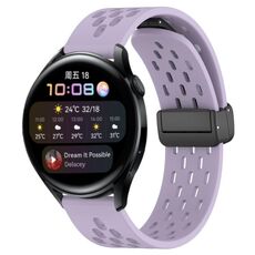 Per Huawei Watch 3 cinturino in silicone con chiusura magnetica pieghevole da 22 mm (viola)