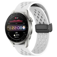 Per Huawei Watch 3 Pro cinturino in silicone con chiusura magnetica pieghevole da 22 mm (bianco)