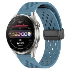 Per Huawei Watch 3 Pro cinturino in silicone con chiusura magnetica pieghevole da 22 mm (blu)