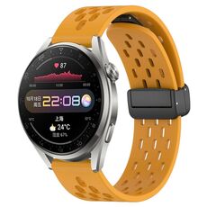Per Huawei Watch 3 Pro cinturino in silicone con chiusura magnetica pieghevole da 22 mm (giallo)