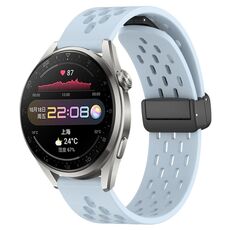 Per Huawei Watch 3 Pro cinturino in silicone con chiusura magnetica pieghevole da 22 mm (azzurro)