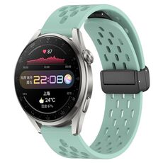 Per Huawei Watch 3 Pro cinturino in silicone con chiusura magnetica pieghevole da 22 mm (verde acqua)
