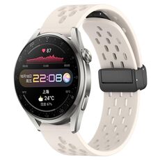 Per Huawei Watch 3 Pro cinturino in silicone con chiusura magnetica pieghevole da 22 mm (colore Starlight)