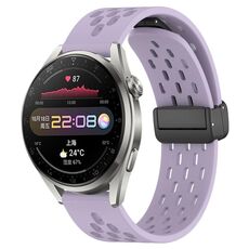 Per Huawei Watch 3 Pro cinturino in silicone con chiusura magnetica pieghevole da 22 mm (viola)