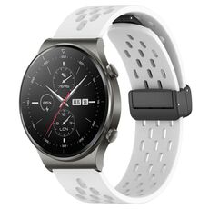 Per Huawei GT2 Pro cinturino in silicone con chiusura magnetica pieghevole da 22 mm (bianco)