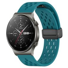 Per Huawei GT2 Pro cinturino in silicone con chiusura magnetica pieghevole da 22 mm (verde nascosto)