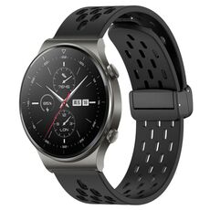 Per Huawei GT2 Pro cinturino in silicone con chiusura magnetica pieghevole da 22 mm (nero)