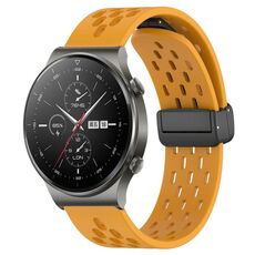 Per Huawei GT2 Pro cinturino in silicone con chiusura magnetica pieghevole da 22 mm (giallo)