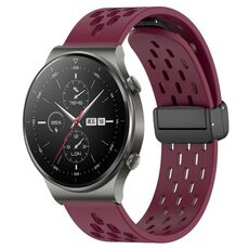 Per Huawei GT2 Pro cinturino in silicone con chiusura magnetica pieghevole da 22 mm (vino rosso)