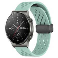 Per Huawei GT2 Pro cinturino in silicone con chiusura magnetica pieghevole da 22 mm (verde acqua)