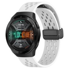 Per Huawei Watch GT 2E cinturino in silicone con chiusura magnetica pieghevole da 22 mm (bianco)