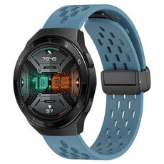 Per Huawei Watch GT 2E cinturino in silicone con chiusura magnetica pieghevole da 22 mm (blu)