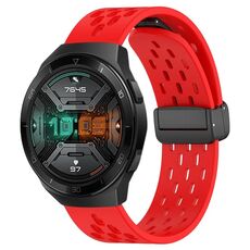 Per Huawei Watch GT 2E cinturino in silicone con chiusura magnetica pieghevole da 22 mm (rosso)