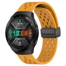 Per Huawei Watch GT 2E cinturino in silicone con chiusura magnetica pieghevole da 22 mm (giallo)