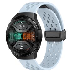 Per Huawei Watch GT 2E cinturino in silicone con chiusura magnetica pieghevole da 22 mm (azzurro)