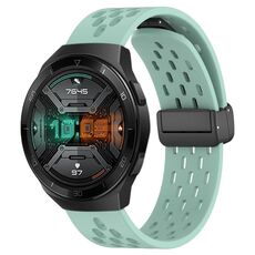 Per Huawei Watch GT 2E cinturino in silicone con chiusura magnetica pieghevole da 22 mm (verde acqua)