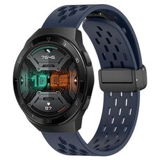 Per Huawei Watch GT 2E cinturino in silicone con chiusura magnetica pieghevole da 22 mm (blu notte)