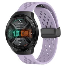 Per Huawei Watch GT 2E cinturino in silicone con chiusura magnetica pieghevole da 22 mm (viola)