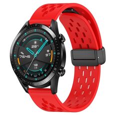 Per Huawei GT2 46mm 22mm cinturino in silicone con chiusura magnetica pieghevole (rosso)