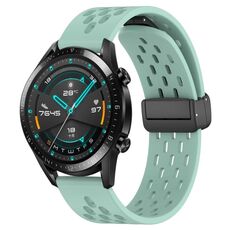 Per Huawei GT2 46mm 22mm cinturino in silicone con chiusura magnetica pieghevole (verde acqua)