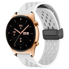 Per Honor Watch GS 3 Cinturino in silicone con chiusura magnetica pieghevole da 22 mm (bianco)