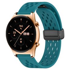 Per Honor Watch GS 3 Cinturino in silicone con chiusura magnetica pieghevole da 22 mm (verde nascosto)
