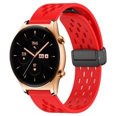 Per Honor Watch GS 3 Cinturino in silicone con chiusura magnetica pieghevole da 22 mm (rosso)