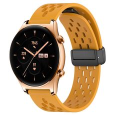 Per Honor Watch GS 3 Cinturino in silicone con chiusura magnetica pieghevole da 22 mm (giallo)
