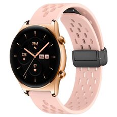 Per Honor Watch GS 3 Cinturino in silicone con chiusura magnetica pieghevole da 22 mm (rosa)