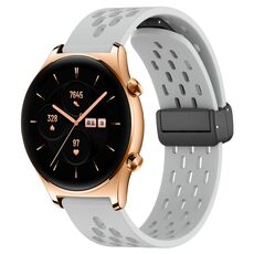 Per Honor Watch GS 3 Cinturino in silicone con chiusura magnetica pieghevole da 22 mm (grigio chiaro)