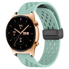 Per Honor Watch GS 3 Cinturino in silicone con chiusura magnetica pieghevole da 22 mm (verde acqua)
