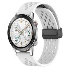 Per Honor Watch GS 3i cinturino in silicone con chiusura magnetica pieghevole da 22 mm (bianco)