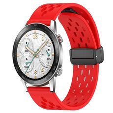 Per Honor Watch GS 3i cinturino in silicone con chiusura magnetica pieghevole da 22 mm (rosso)