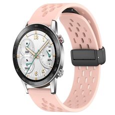 Per Honor Watch GS 3i cinturino in silicone con chiusura magnetica pieghevole da 22 mm (rosa)