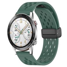 Per Honor Watch GS 3i cinturino in silicone con chiusura magnetica pieghevole da 22 mm (verde scuro)