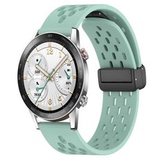 Per Honor Watch GS 3i cinturino in silicone con chiusura magnetica pieghevole da 22 mm (verde acqua)