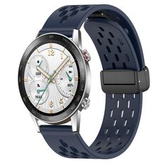 Per Honor Watch GS 3i Cinturino in silicone con chiusura magnetica pieghevole da 22 mm (blu notte)
