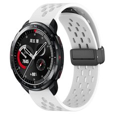 Per Honor Watch GS Pro cinturino in silicone con chiusura magnetica pieghevole da 22 mm (bianco)
