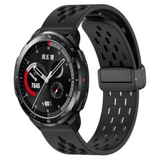 Per Honor Watch GS Pro cinturino in silicone con chiusura magnetica pieghevole da 22 mm (nero)