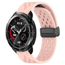 Per Honor Watch GS Pro cinturino in silicone con chiusura magnetica pieghevole da 22 mm (rosa)