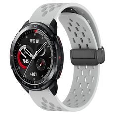 Per Honor Watch GS Pro Cinturino in silicone con chiusura magnetica pieghevole da 22 mm (grigio chiaro)
