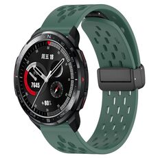 Per Honor Watch GS Pro cinturino in silicone con chiusura magnetica pieghevole da 22 mm (verde scuro)