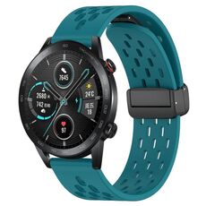 Per Honor Magic Watch 2 46mm 22mm Cinturino in silicone con chiusura magnetica pieghevole (verde nascosto)