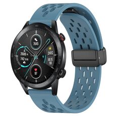 Cinturino per orologio in silicone con chiusura magnetica pieghevole per Honor Magic Watch 2 46mm 22mm (blu)