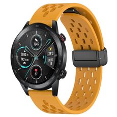 Per Honor Magic Watch 2 46mm 22mm Cinturino in silicone con chiusura magnetica pieghevole (giallo)