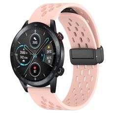 Per Honor Magic Watch 2 46mm 22mm Cinturino in silicone con chiusura magnetica pieghevole (rosa)