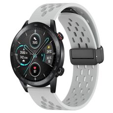 Per Honor Magic Watch 2 46mm 22mm Cinturino in silicone con chiusura magnetica pieghevole (grigio chiaro)