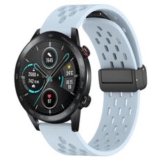 Per Honor Magic Watch 2 46mm 22mm Cinturino in silicone con chiusura magnetica pieghevole (azzurro)